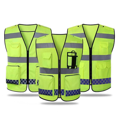 Chaleco corriente reflexivo del trabajo del poliéster SJV03 de la seguridad del chaleco de la seguridad de la ropa visibilidad al por mayor de la aduana de la alta