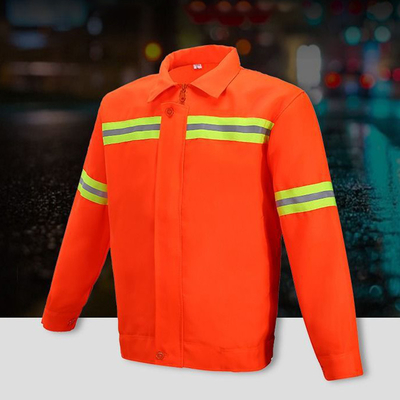 Alta seguridad Logo Work Orange Reflective Clothing de encargo de la visibilidad del poliéster SJV08 del chaleco al por mayor de la seguridad