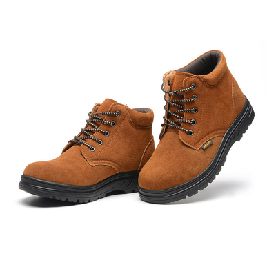 Los zapatos de trabajo de seguridad SJH09 cubren con cuero para atar los zapatos de seguridad respirables del Anti-choque y de la Anti-puntura