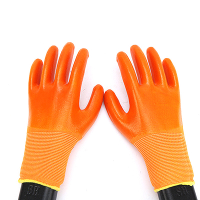 El PVC al por mayor del mecánico de los guantes del trabajo del jardín SJS003 cubrió guantes de trabajo de la seguridad
