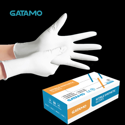 Los guantes baratos al por mayor de la mano de la comida del polvo SN18 del nitrilo de los guantes libres resistentes de los guantes pulverizan guantes libres de la mezcla del vinilo