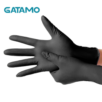 Guantes libres al por mayor del nitrilo de los guantes de la categoría alimenticia del examen de la seguridad de los guantes del nitrilo del polvo negro SN13