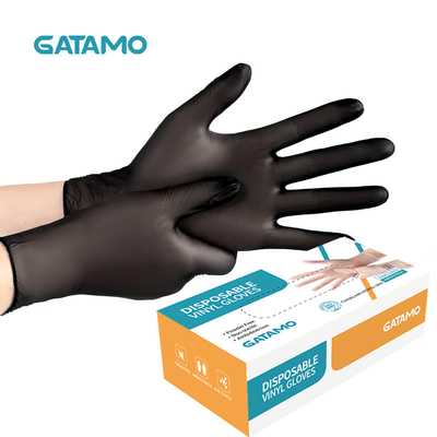 Los guantes limpios de la mano del vinilo de la cocina S2 que categoría guantes del negro vinilo pulverizan guantes libres del PVC
