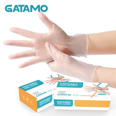 Guantes libres del vinilo de la comida S4 del vinilo de la mano del polvo transparente limpio disponible barato de los guantes