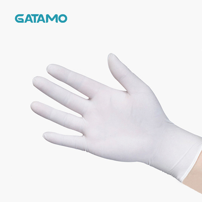 Guantes de encargo pulverizados baratos del látex de China de los guantes del examen del látex del látex de goma blanco de los guantes G36