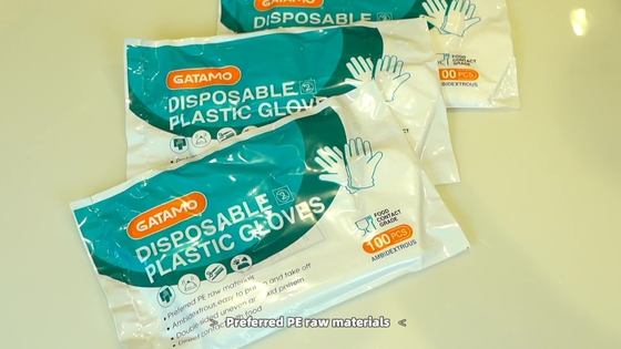Guantes del PE del HDPE de Gatamo de la cocina de los niños transparentes claros disponibles multiusos baratos de la categoría alimenticia