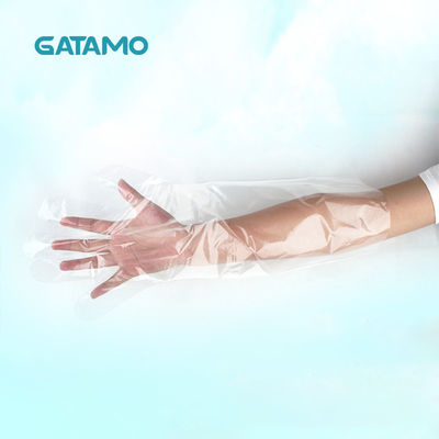 Guantes veterinarios plásticos PE del largo del codo disponible PE de los guantes disponibles de Gatamo